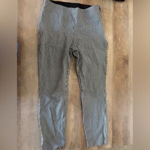 Black and white striped a new day trousers